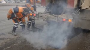 Ямочный ремонт на Октябрьском проспекте // "РИАМО в Люберцах"