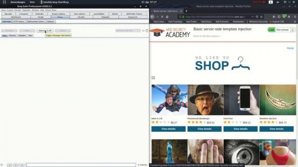 Basic server side template injection (Video solution)
