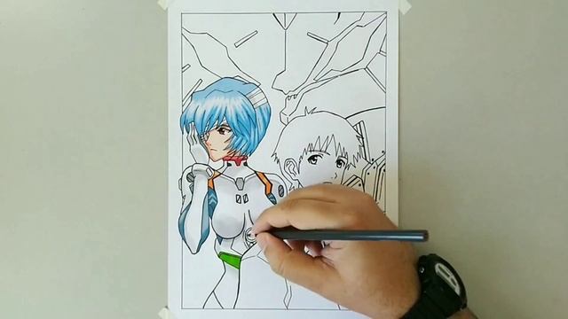 SPEED DRAWING - SHINJI IKARI & REI AYANAMI - NEON GENESIS EVANGELION смотреть онлайн