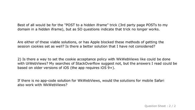 iOS : Enable session cookies for iframe in page in WkWebView / mobile Safari смотреть онлайн
