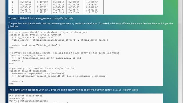 How to use PyCall in Julia to convert Python output to Julia DataFrame смотреть онлайн