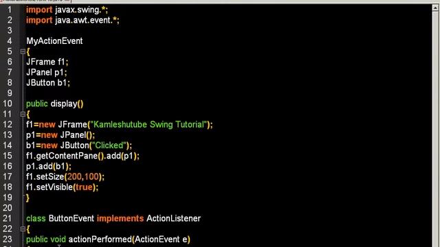 Action Listener Interface || Event Listener || Java Swing Tutorial смотреть онлайн