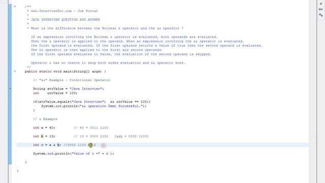 Difference between the Boolean & operator and the && operator Java Interview Question смотреть онлайн