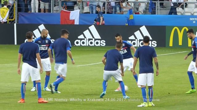 U21 2017 Kraków rozgrzewka Włochów przed meczem z Niemcami Mistrzostwa Europy. смотреть онлайн