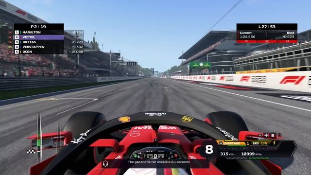F1 2020 - 100% Race at Monza, Italy in Vettel's Ferrari смотреть онлайн