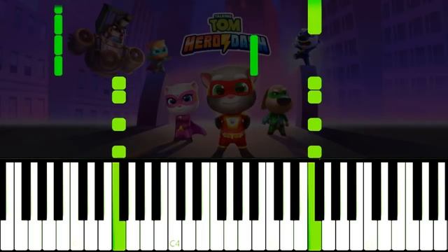 TALKING TOM HERO DASH - EASY Piano Tutorial смотреть онлайн