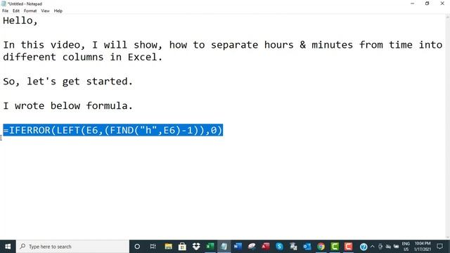 Separate hours & minutes from time into different columns in Excel смотреть онлайн
