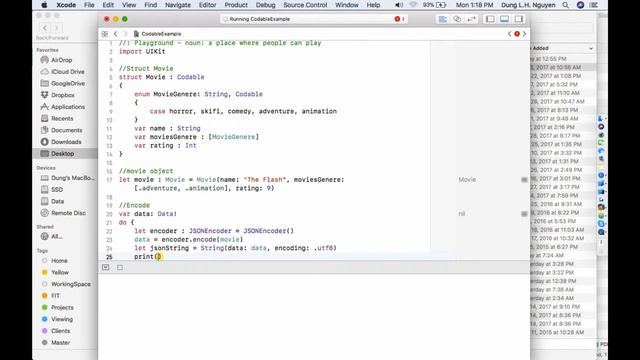 5. Use of Codable with JSONEncoder and JSONDecoder in Swift 4 смотреть онлайн