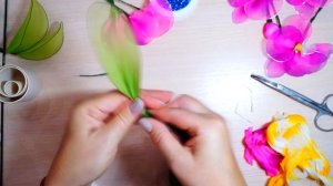 Diy Как сделать Орхидея  из капрона (нейлон)