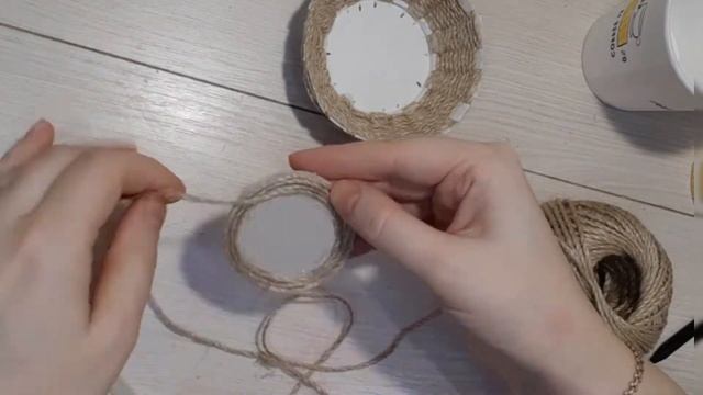 Корзина из джутовой верёвки и картонного стаканчика своими руками. смотреть онлайн