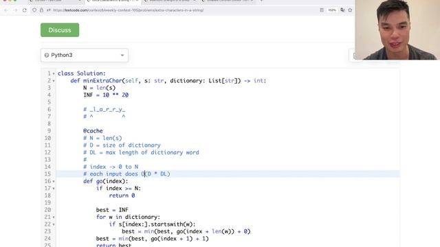 2707. Extra Characters in a String (Leetcode Medium) смотреть онлайн