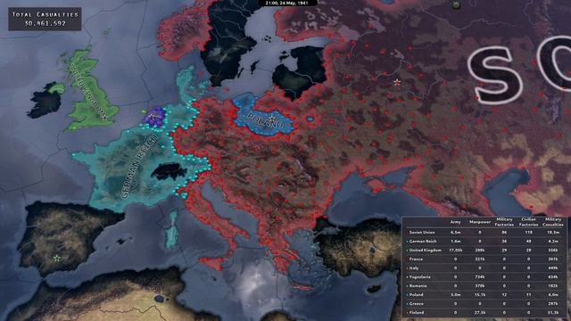 [HoI4] Casualties of WW2 Battle Royale - Europe [AI Timelapse] 1939 смотреть онлайн