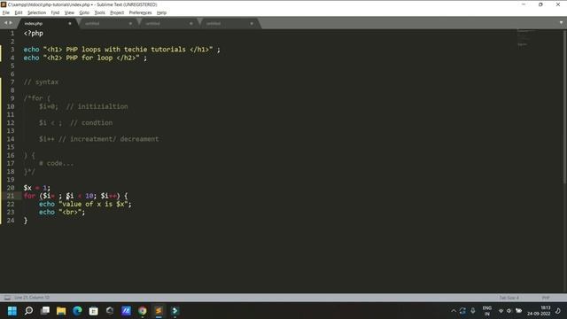 PHP loops - How to use PHP for loop in hindi смотреть онлайн