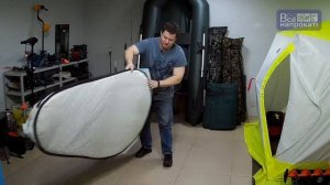 Зимняя, теплая автоматическая шестигранная палатка сборка и разборка. Как сложить восьмеркой?