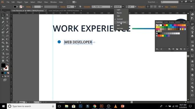 Creative CV/Resume design in Adobe Illustrator CC смотреть онлайн