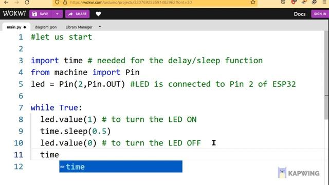 ESP32 Simulator - MicroPython ? LED Blink Example | Wokwi | - The new Embedded systems Simulator ✨ смотреть онлайн