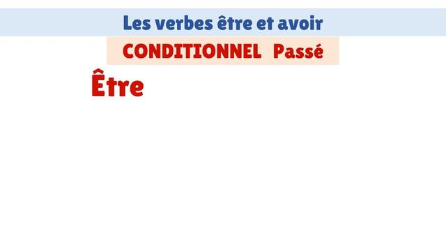 Conjugaison : les verbes être et avoir au conditionnel présent et passé смотреть онлайн