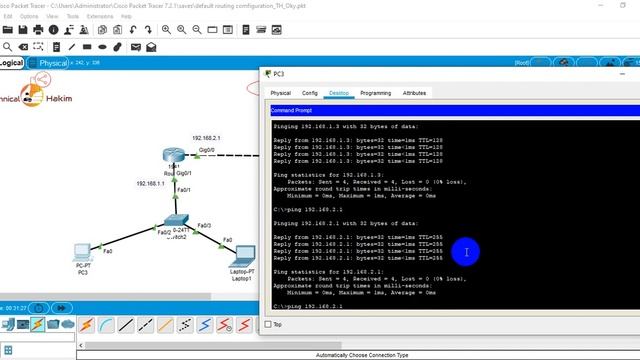 Default Routing Configuration in Packet Tracer | Technical Hakim смотреть онлайн