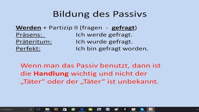 использование глагола werden Aktiv und Passiv смотреть онлайн