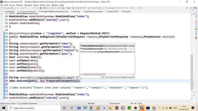 #10 JdbcTemplate | Prepared Statement | HttpServletResponse | Spring Boot | Spring Tutorial in Hind смотреть онлайн