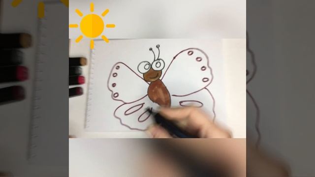 Рисуем бабочку, butterfly, 蝴蝶 смотреть онлайн