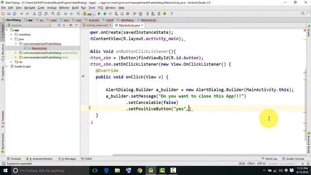 Lec 9: How to use Alert Dialog in Android смотреть онлайн