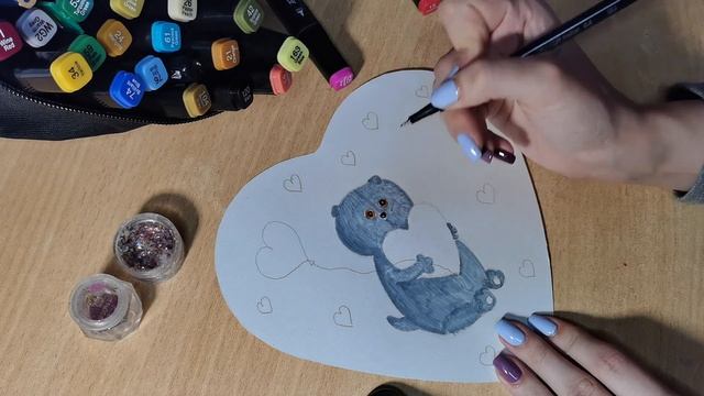 МАСТЕР КЛАСС КАК НАРИСОВАТЬ ВАЛЕНТИНКУ С БАСИКОМ / РИСУЕМ БАСИКА С СЕРДЕЧКОМ #рисунокбасика смотреть онлайн