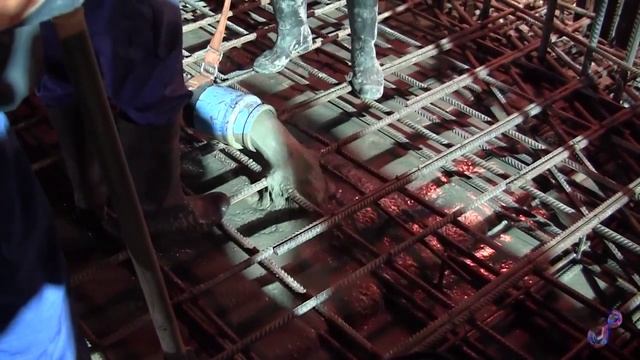 Процесс бетонирования плиты перекрытия смотреть онлайн