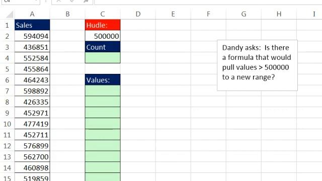 Excel - Numbers Greater than 500K to New Range: Episode 1672 смотреть онлайн