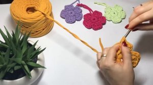 Мастер класс по вязанию цветка из трикотажной пряжи