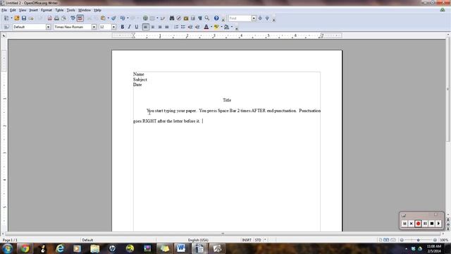 Page Setup In Open Office