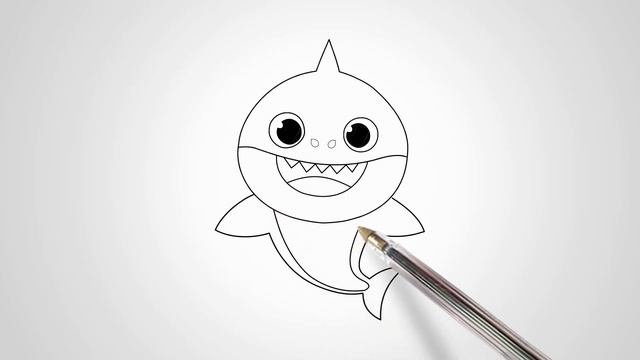 How to draw a baby shark easy step by step смотреть онлайн