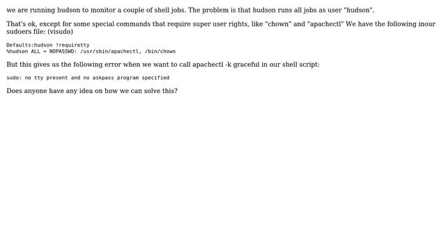 sudo: no tty present and no askpass program specified (trying to start apachectl) (2 Solutions!!) смотреть онлайн