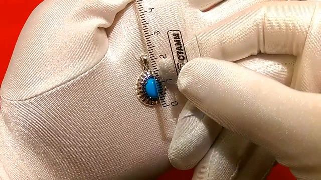 Серебряная подвеска с бирюзой и фианитами 83030001 смотреть онлайн