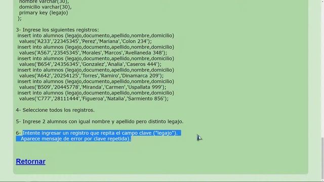 MySQL Ejercicio: 84 Crear la Tabla alumnos y Establecer Como Llave Primaria el Campo legajo смотреть онлайн