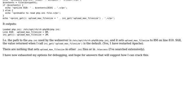 php.ini is not read after upgrading to PHP 5.6.25 from RHSC on RHEL7 with SELinux. How to debug? смотреть онлайн