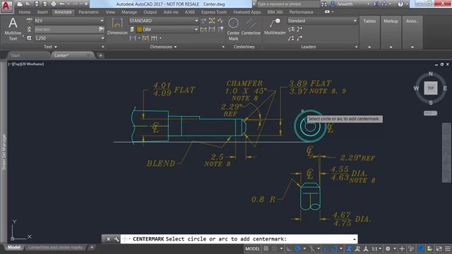 AutoCAD 2017 - Associative Centerlines and Center Marks смотреть онлайн