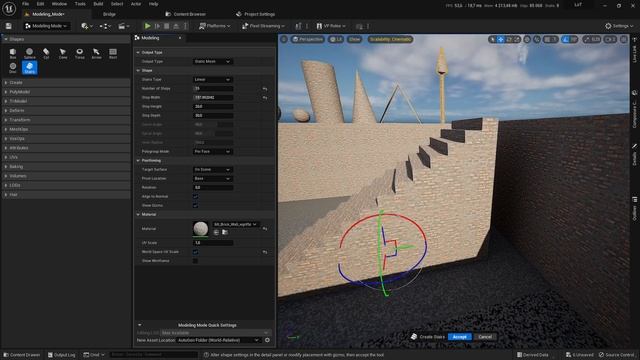 Моделирование в Unreal Engine 5.1 Инструменты для моделинга Вкладка Modeling Mode Part 1 смотреть онлайн