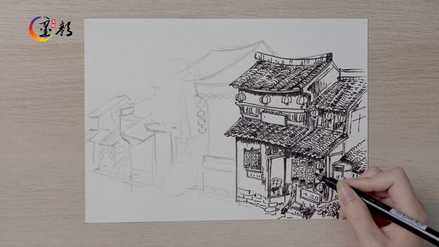 Sketch Tutorial Step by Step | Ancient Chinese Architecture Sketch | #StayHome #WithMe смотреть онлайн