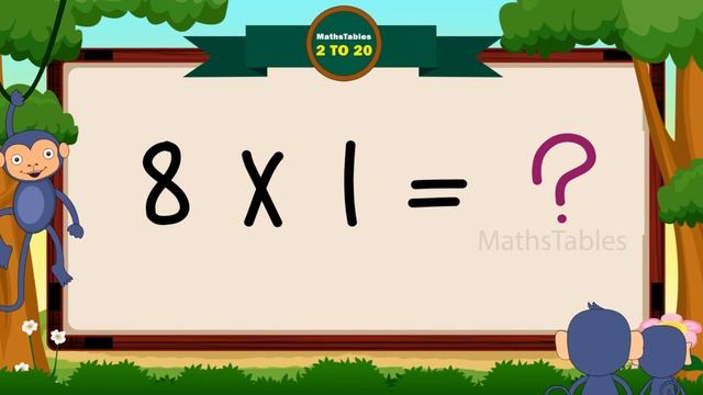 8-x1=8 Multiplication, Table of Eight 8 Tables Song Multiplication Time of tables - MathsTables смотреть онлайн