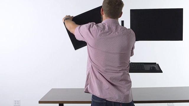 STAND-SIT2B Dual monitor workstation desk mount by VIVO смотреть онлайн