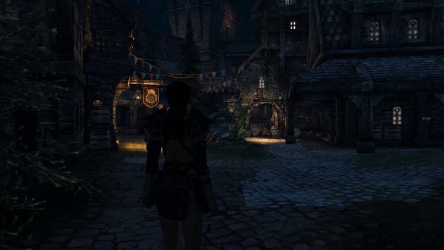 Skyrim Solitude Moonlit Night - Skyrim TESV смотреть онлайн
