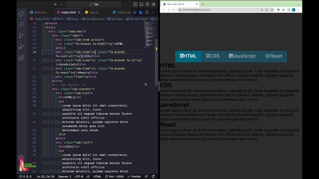 Creating Custom Tabs Using CSS, HTML, and JavaScript смотреть онлайн