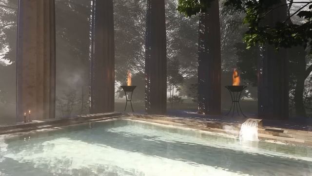 Ancient Roman Bath Ambience | Hot Spring in the Forest | Onsen ASMR смотреть онлайн