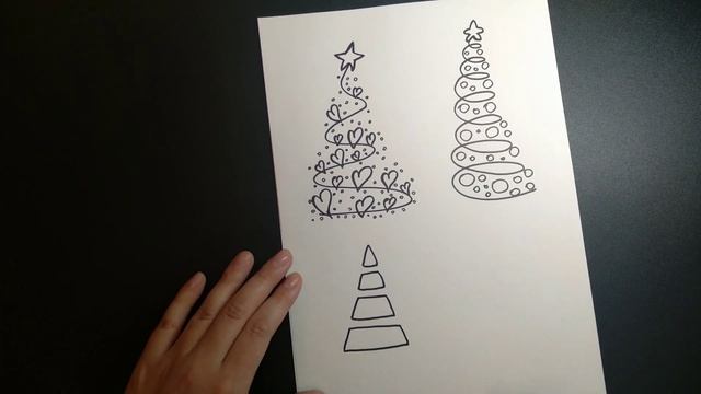 Как нарисовать НОВОГОДНЮЮ ЁЛОЧКУ 4 простых варианта для детей смотреть онлайн