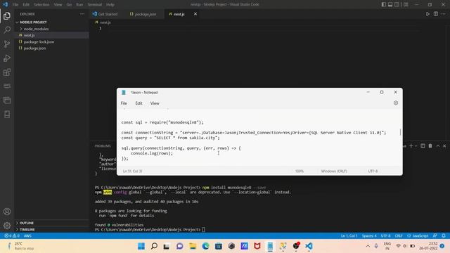 How to connect Nodejs with SQL Server смотреть онлайн