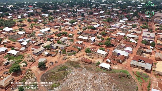 Tuobodom Aerial View In Techiman North UHD Bono East Region Of Ghana 4K