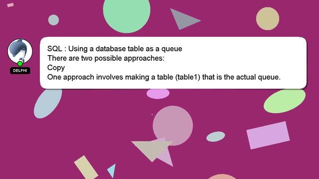 SQL : Using a database table as a queue смотреть онлайн