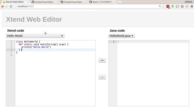 Xtend Editor in Web IDE смотреть онлайн