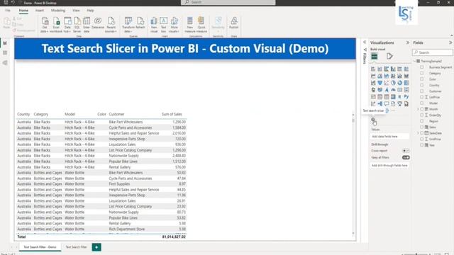 Text Search Slicer Custom Visual in Power BI | Text Search filter on multiple columns in Power BI смотреть онлайн
